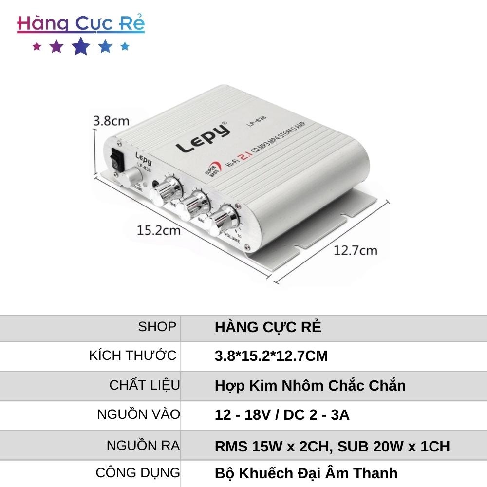 Âm li mini 12v LP838 + Tặng nguồn amply cho dàn âm thanh mini 5.1 - Shop Hàng Cực Rẻ