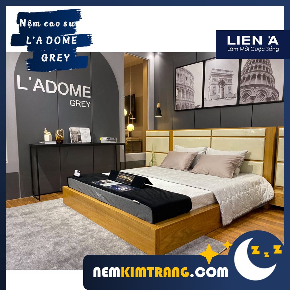 Nệm Cao Su Than Hoạt Tính Liên Á Ladome Grey - BẢO HÀNH 12 NĂM