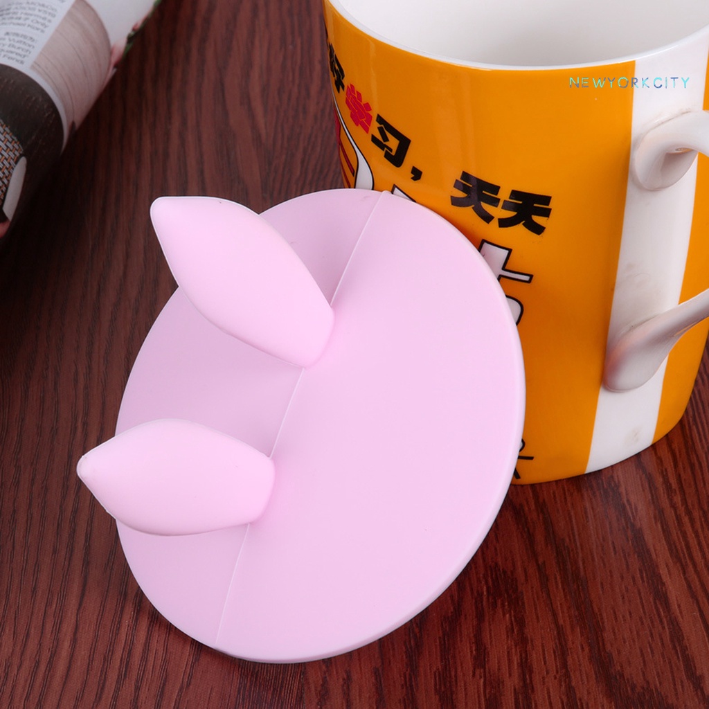 Ly Uống Nước Có Nắp Đậy Hình Tai Thỏ Màu Sắc Tươi Sáng Dễ Thương
