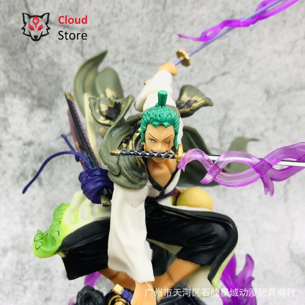 Mô hình One Piece Zoro có hiệu ứng hắc kiếm, figure anime onepiece CLOUD STORE,nhân vật anime chính hãng Sauron Original