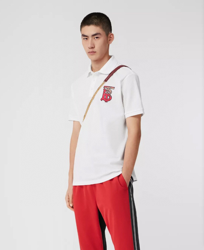 Burberr Áo thun cổ tròn polo tay ngắn in TV thời trang hè 2020 cho nam