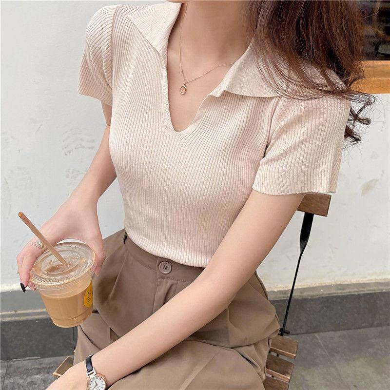 Áo Thun POLO Ngắn Tay Phong Cách Hàn Quốc Dành Cho Nữ