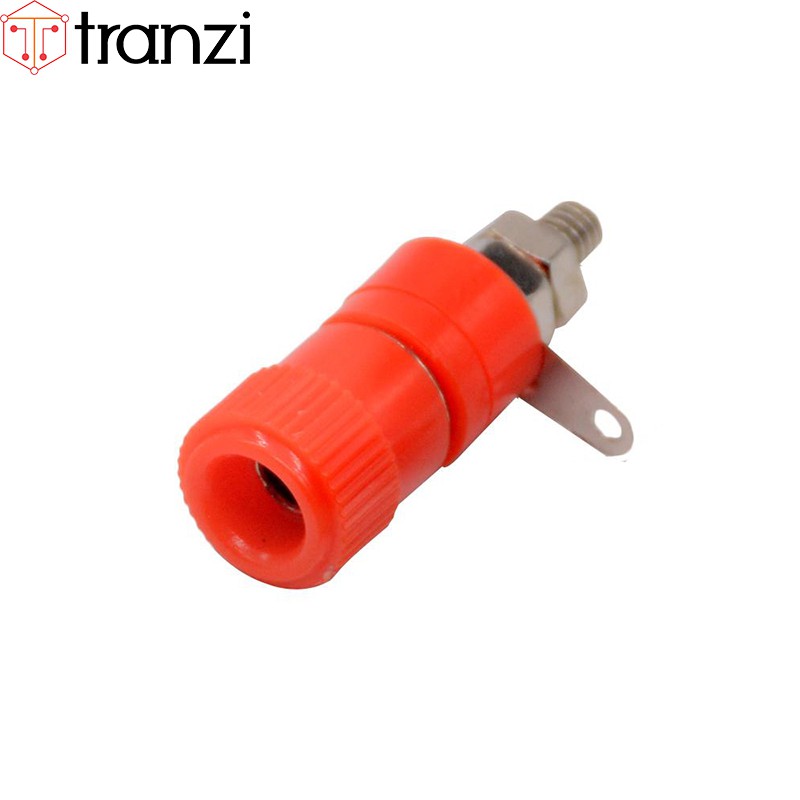 Giắc bắp chuối cái 4mm đỏ JS-910B - túi 10 cái