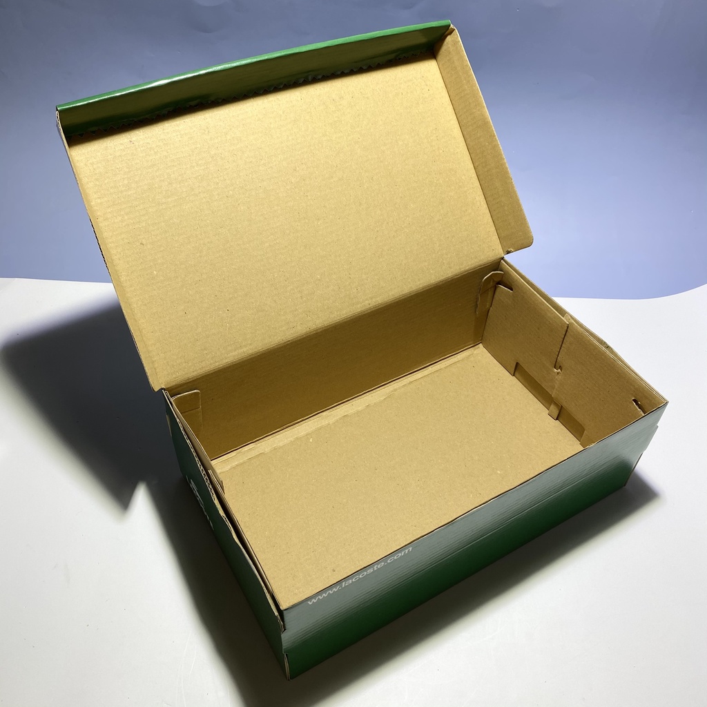 Hộp giấy carton Lacoste đựng giày dép quần áo mũ nón gói quà đóng hàng giá rẻ kèm bill thẻ giấy lụa nhật