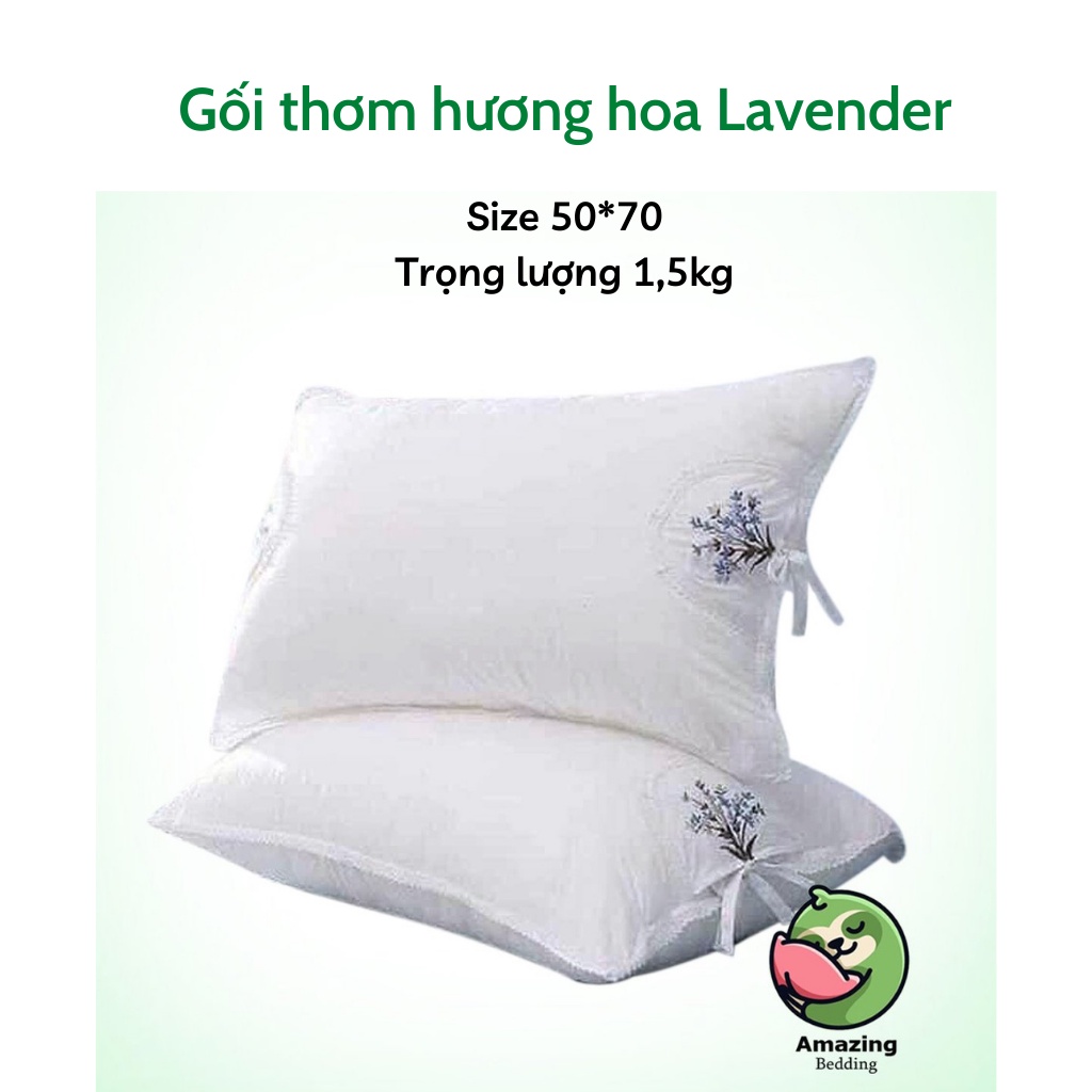 1đôi (2 chiếc) gối thơm hương hoa Lavender( có túi thơm)