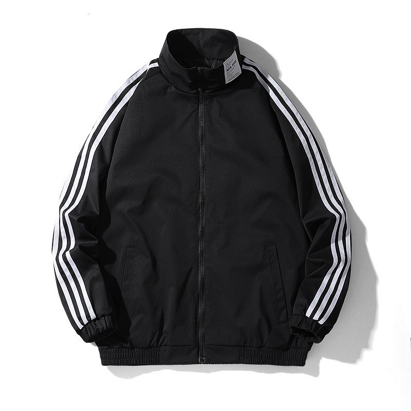 Áo khoác bomber chất dù 3 sọc cánh tay thể thao khóa kéo Gutado thời trang nam nữ unisex phong cách Hàn quốc