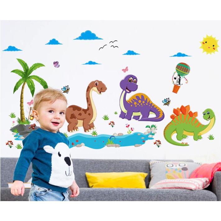 Decal dán tường các con vật ngộ nghĩnh cho bé học tập vui chơi