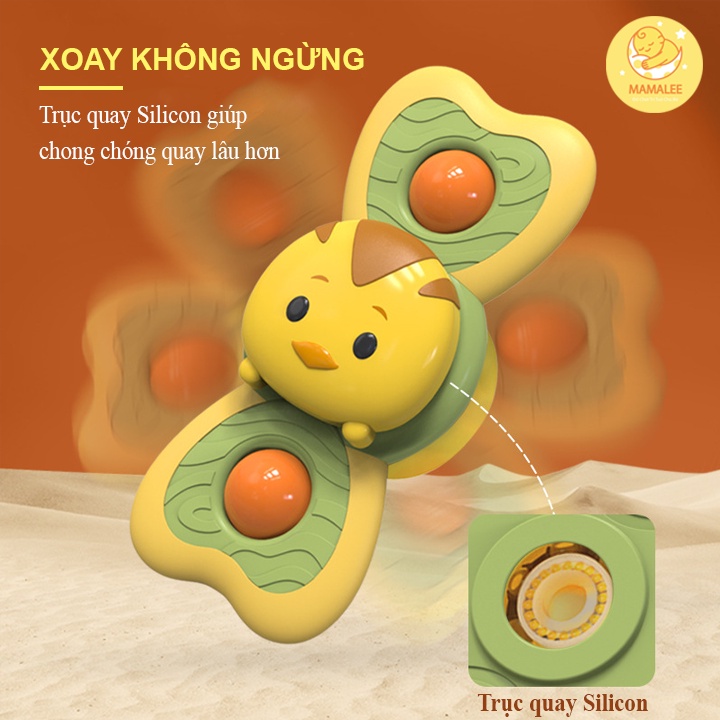 Chong Chóng Dính Tường Kích Thích Giác Quan Cho Bé - Spinner Hình Con Vật Siêu Đáng Yêu