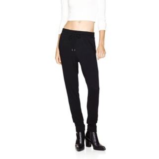 Quần Jogger Thun Cotton Dệt Kim Wilfred Free Xám / Đen Có Túi Hông Không Có Dây Rút Eo - Size L