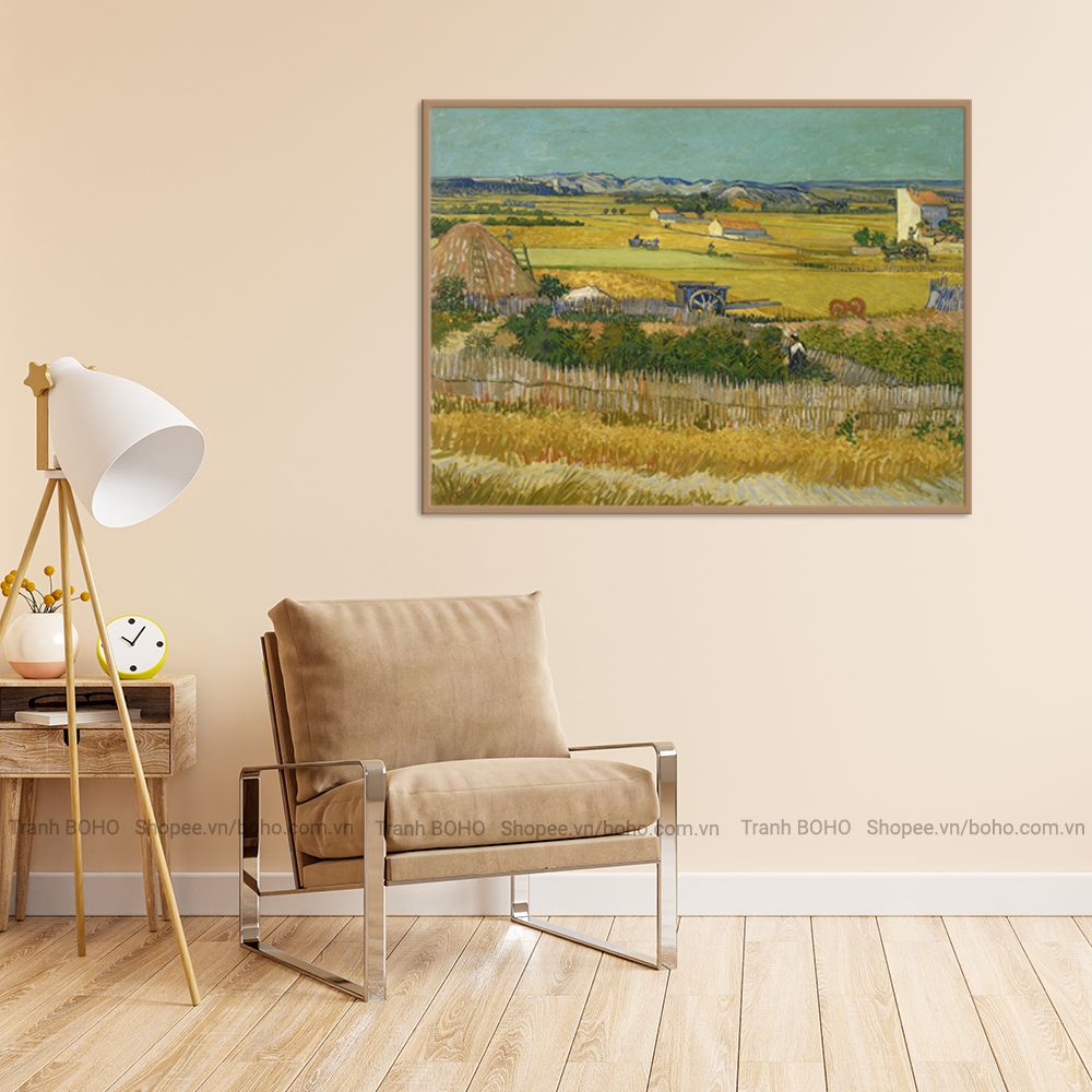 Tranh "The Harvest" Vincent van Gogh - Tranh Canvas Decor treo tường - Tặng đinh 3 chân treo tranh, BH 12 tháng