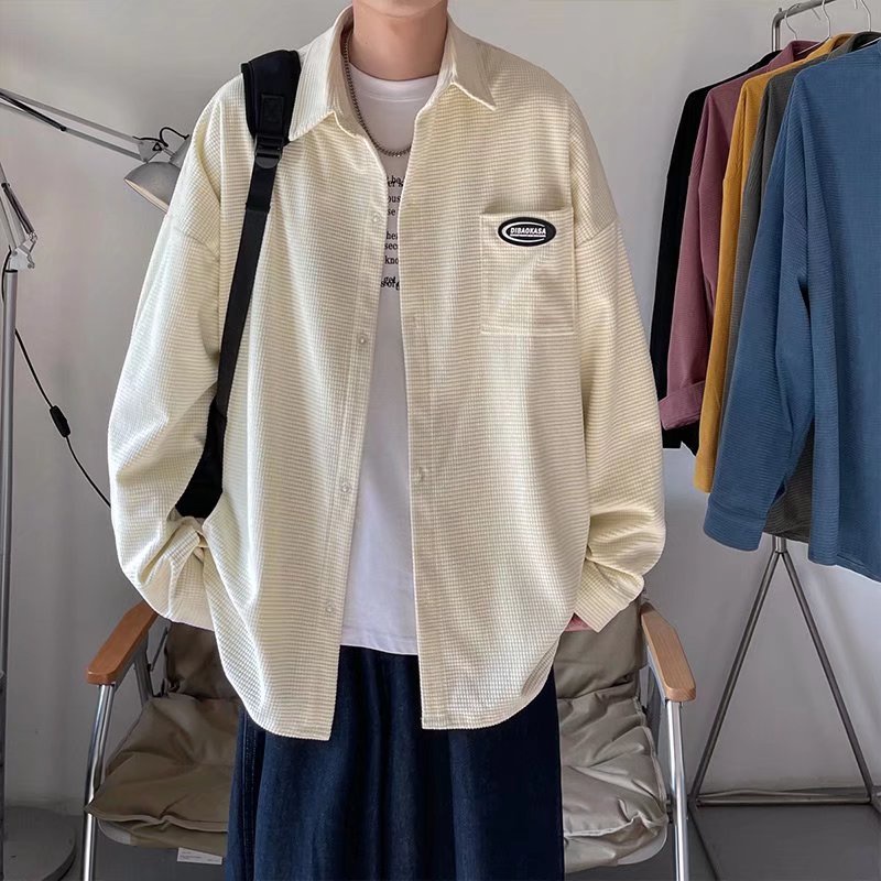 Áo Sơ Mi Tay Dài Màu áo phong rộng nam Trơn Dễ Phối Đồ áo sơ mi nam Thời Trang áo sơ mi unisex Phong Cách Hàn Quốc sơ mi nữ form rộng áo sơ mi nhung tăm