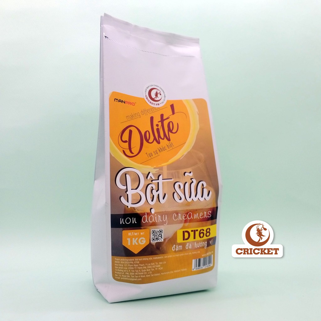 Bột Sữa Bột Kem Béo Delite DT68 (1kg) Bột Béo Pha Trà Sữa Thơm Ngon Đậm Đặc