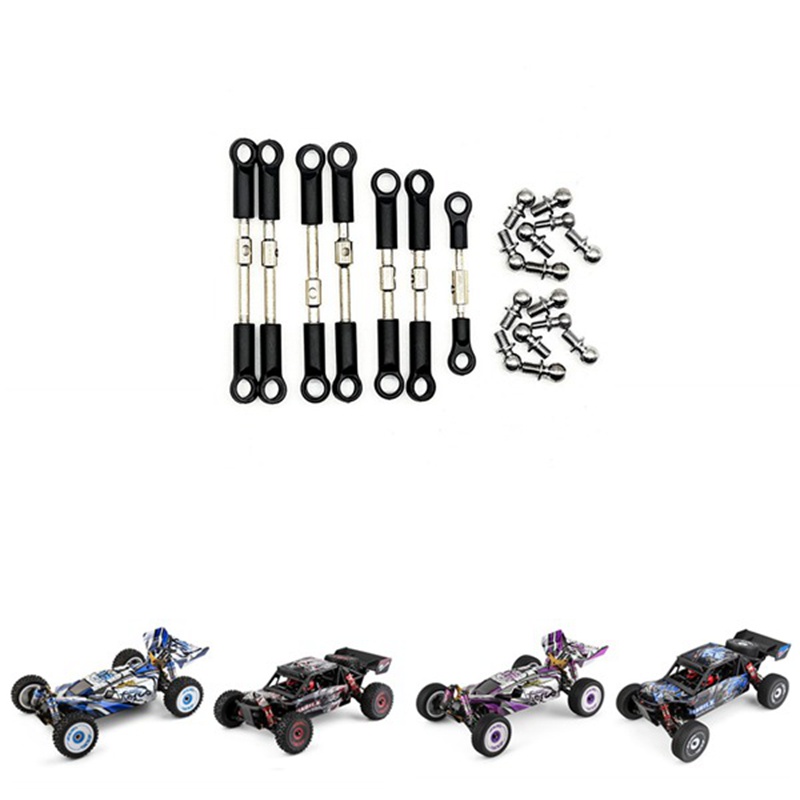 Set 7 Thanh Nối Trục Trước / Sau Kèm Ốc Vít Đầu Bóng Chuyên Dụng Cho Xe Hơi wltoys 144001 144010 124017 124019 Phụ Kiện Cho Xe Hơi Điều Khiển Từ Xa