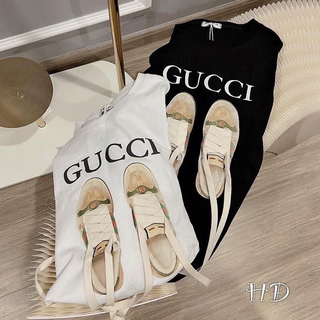 Áo phông nam và  nữ cộc tay form rộng hình đôi giày gucci đẹp, áo thun form rộng tay dài cổ tròn cotton 100% NVT- SPORT | BigBuy360 - bigbuy360.vn