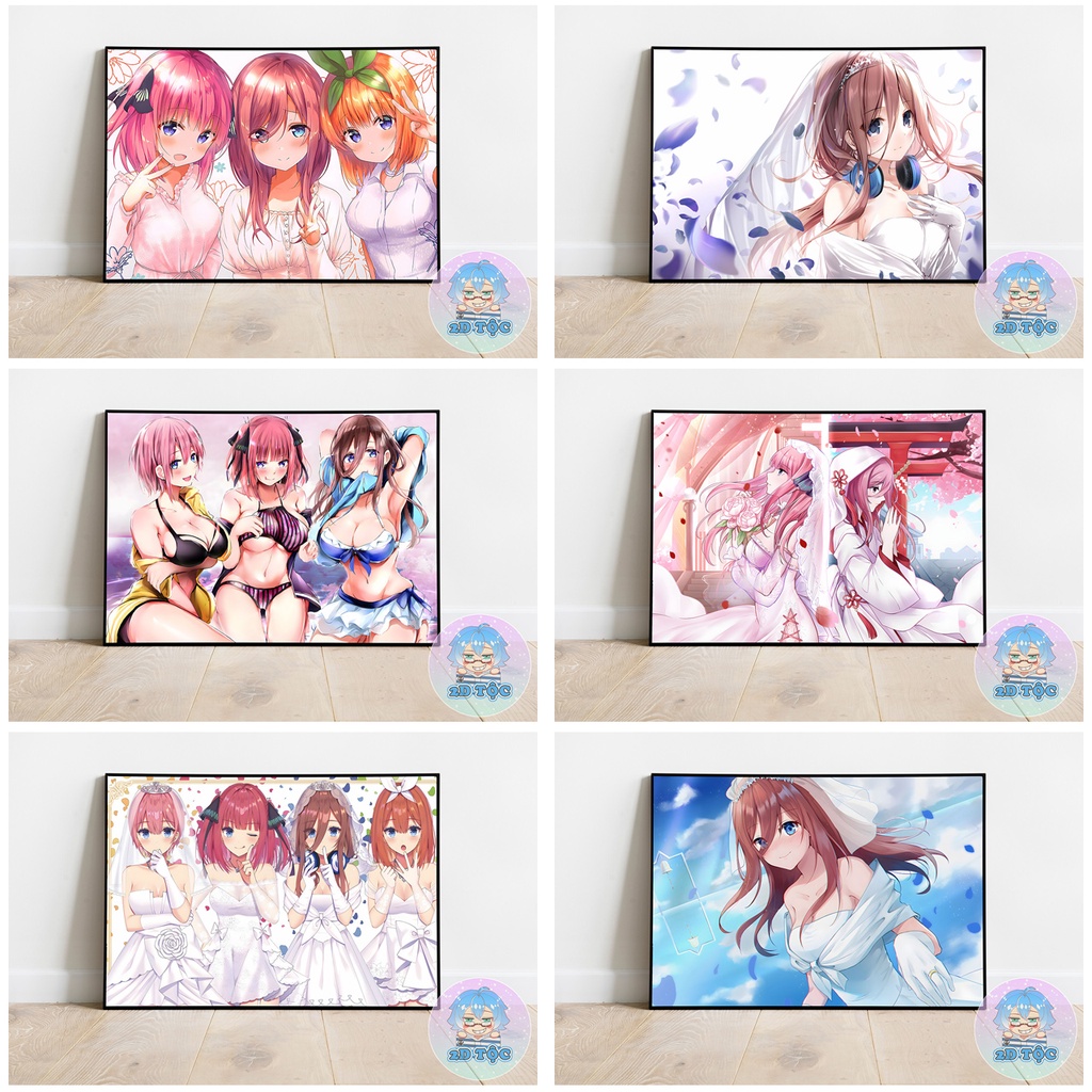 TRANH POSTER A3 NAKANO MIKU  ANIME MANGA NHÀ CÓ 5 NÀNG DÂU 5-TOUBUN NO HANAYOME GOTOUBUN NO HANAYOME - 2D TỘC SHOP