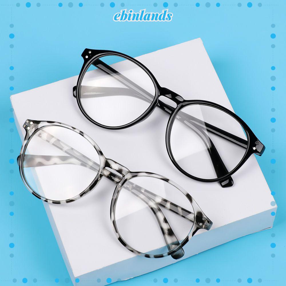 Kính Mắt Gọng Tròn In Họa Tiết Da Báo Chống Tia UV Phong Cách Cổ Điển EBINLANDS -1.0~-4.0