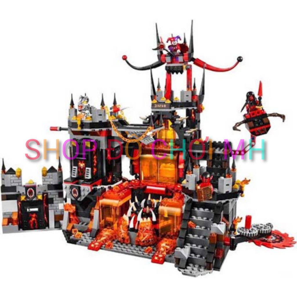 đồ chơi lego xếp hình lắp ráp Bela Nexo Knights 10521-Pháo Đài Hang Ổ Nham Thạch JESTRO