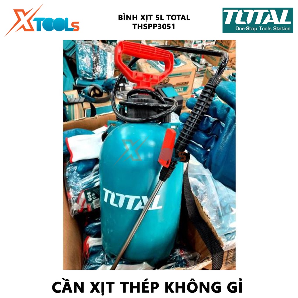 Bình xịt 5l TOTAL THSPP3051 | Bình xịt tưới cây Dung tích bình xịt: 5L Cần bơm bằng nhôm dùng để tưới cây và phun thuốc