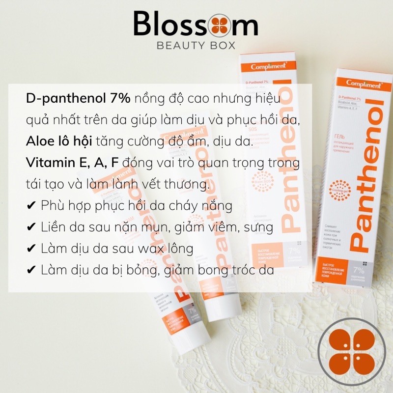 Kem dưỡng / gel làm dịu da, phục hồi cháy nắng, bỏng da, sau nặn mụn Panthenol 7% COMPLIMENT | BigBuy360 - bigbuy360.vn