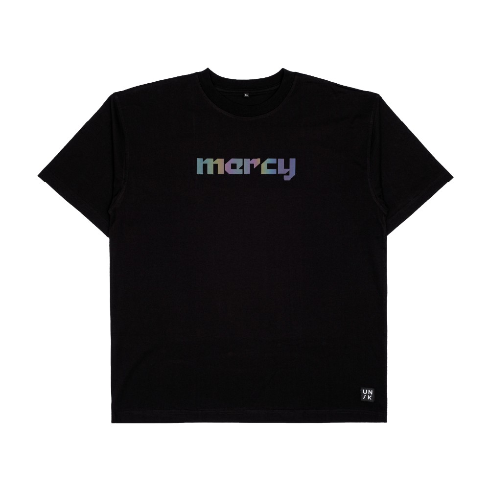 [GIẢM 10K FOLLOW SHOP] Áo Thun Đen Unisex 100% Cotton Chữ Mercy