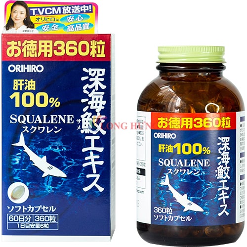 Viên uống Orihiro Squalene dầu gan cá sụn vi cá mập hỗ trợ chắc khỏe hệ xương khớp (360 viên)