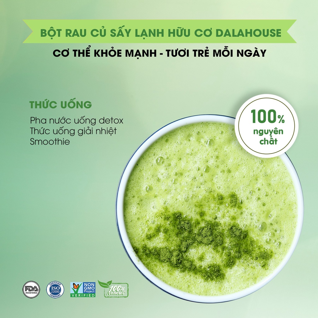 Bột rau củ sấy lạnh Dalahouse gói 50g bột rau nguyên chất