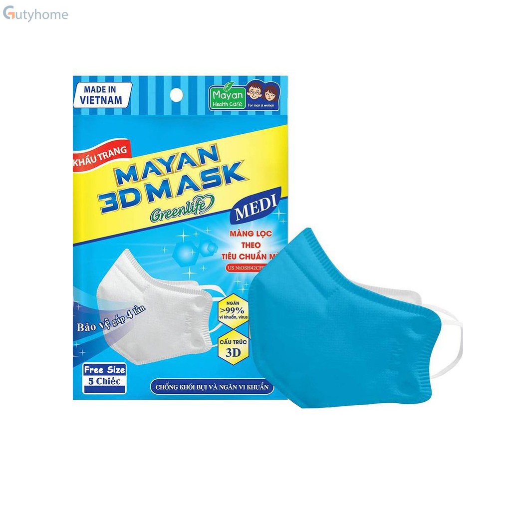 Khẩu Trang Mayan 3D Mask (Túi 5 Cái)