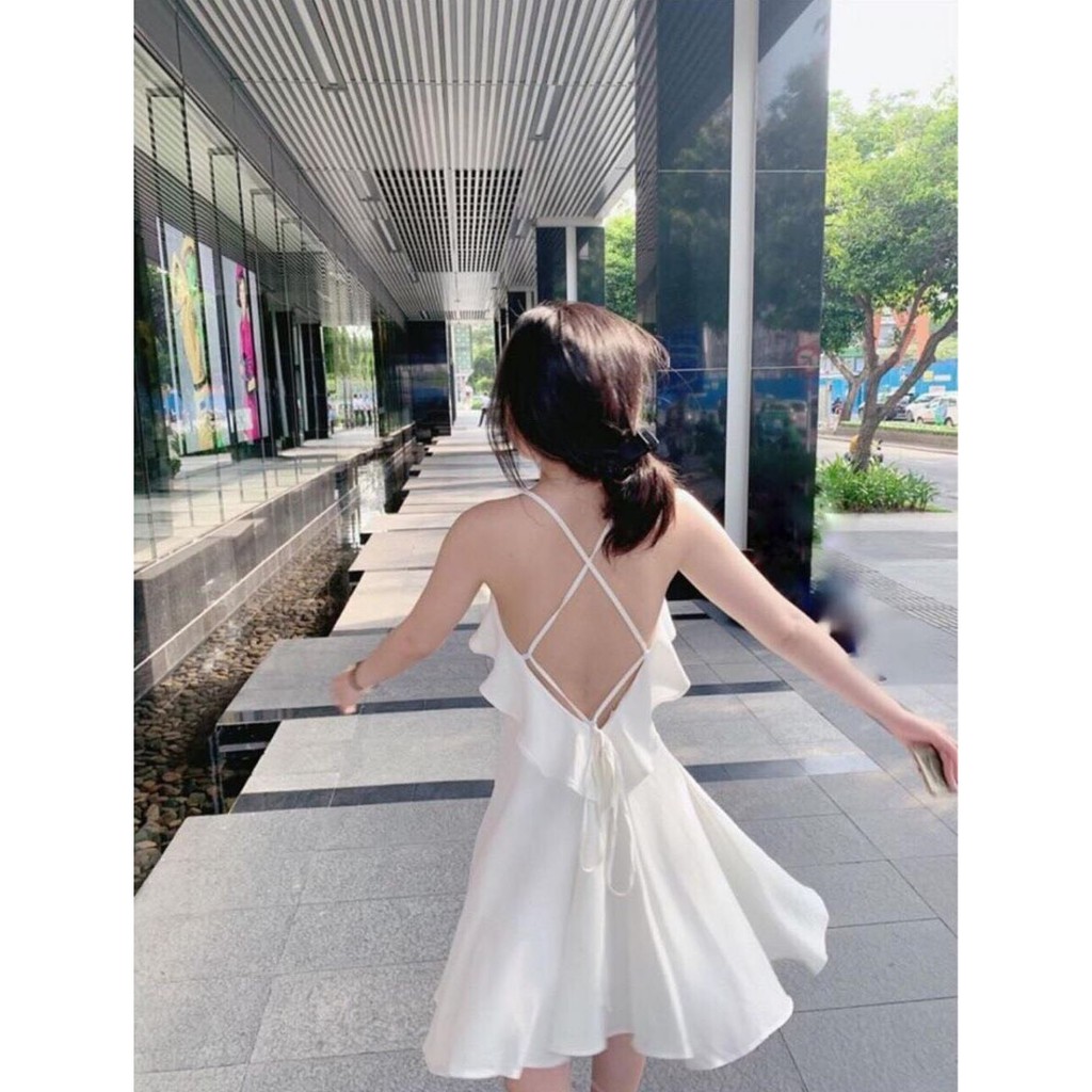 (HÌNH THẬT) Đầm Xòe Đan Dây Lưng VAOS DRESS Mẫu Mới (TRẮNG)