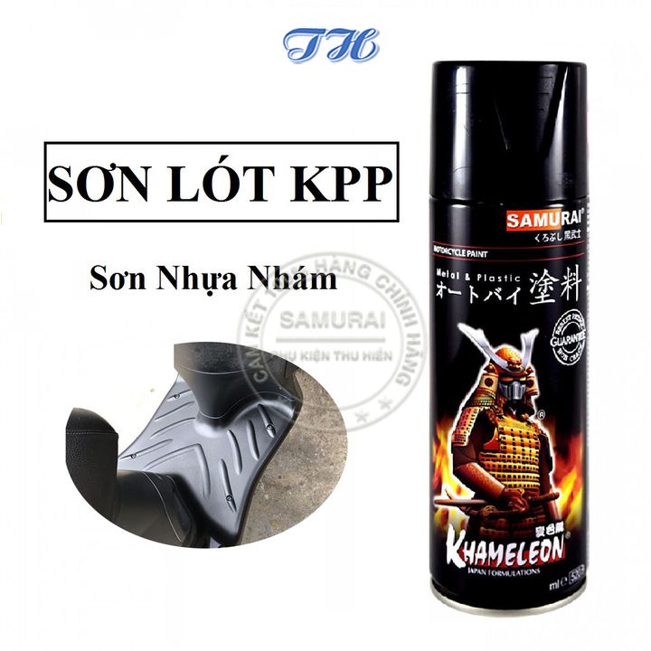 Sơn Xịt Samurai chuyên dùng cho xe máy sơn lót nhựa KPP chống cháy, chống rạn nứt, vòi xịt chống chảy