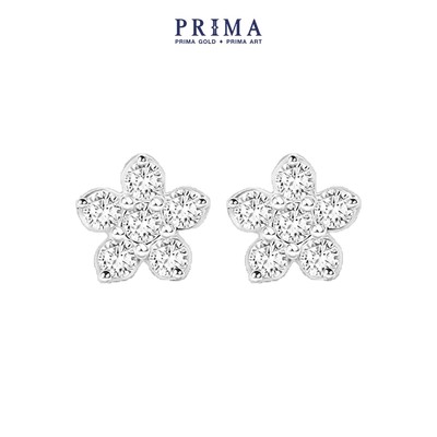 PRIMA Bông Tai Kim Cương -  18K - Hoa Tuyết - BST Impression - 105E0725