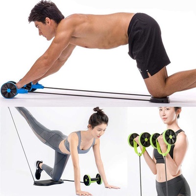 Con lăn tập bụng có dây kéo hỗ trợ tập cơ tay/ cơ ngực/ cơ bụng/ cơ đùi