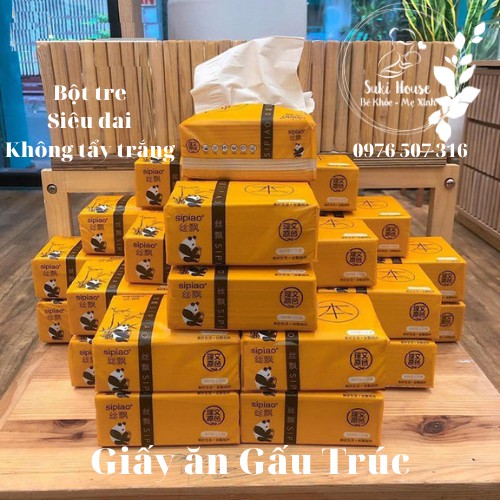 Giấy ăn Gấu Trúc SIPIAO mềm mịn, siêu dai, không chất tẩy trắng giá tốt nhất TP HCM