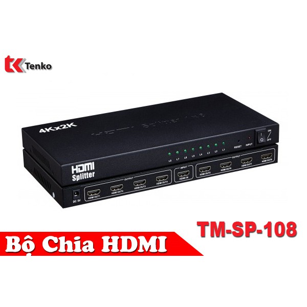 Bộ chia HDMI 1 ra 8 chính hãng Tekmax TM-SP-108