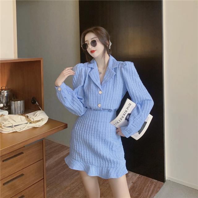 [Hàng Có Sẵn] Set Áo Váy Hai Mảnh Dáng Chữ A Ôm Dáng Phong Cách Hàn Quốc 2022