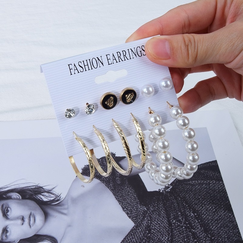 Set 6 Cặp Khuyên Tai Nữ Thời Trang