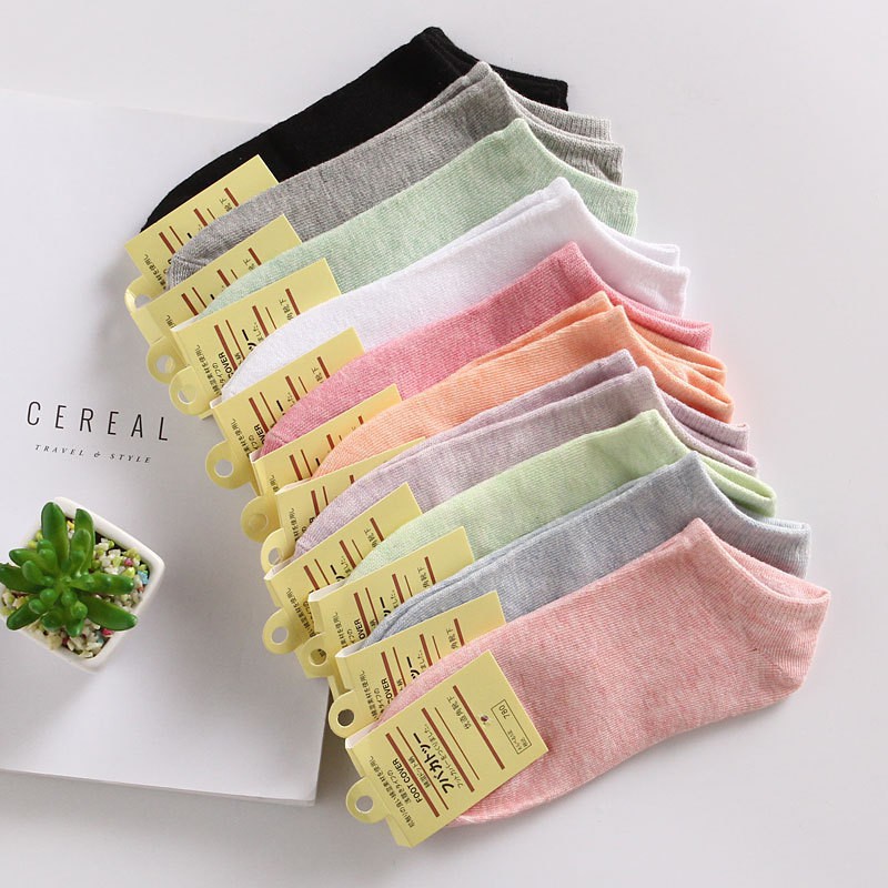 [❌GIÁ SỈ ❌]Tất Vớ Nữ Ulzzang Cotton Trơn Cổ Ngắn, Cổ Thấp Màu Pastel Siêu Mềm Mại (10 Màu) 88157