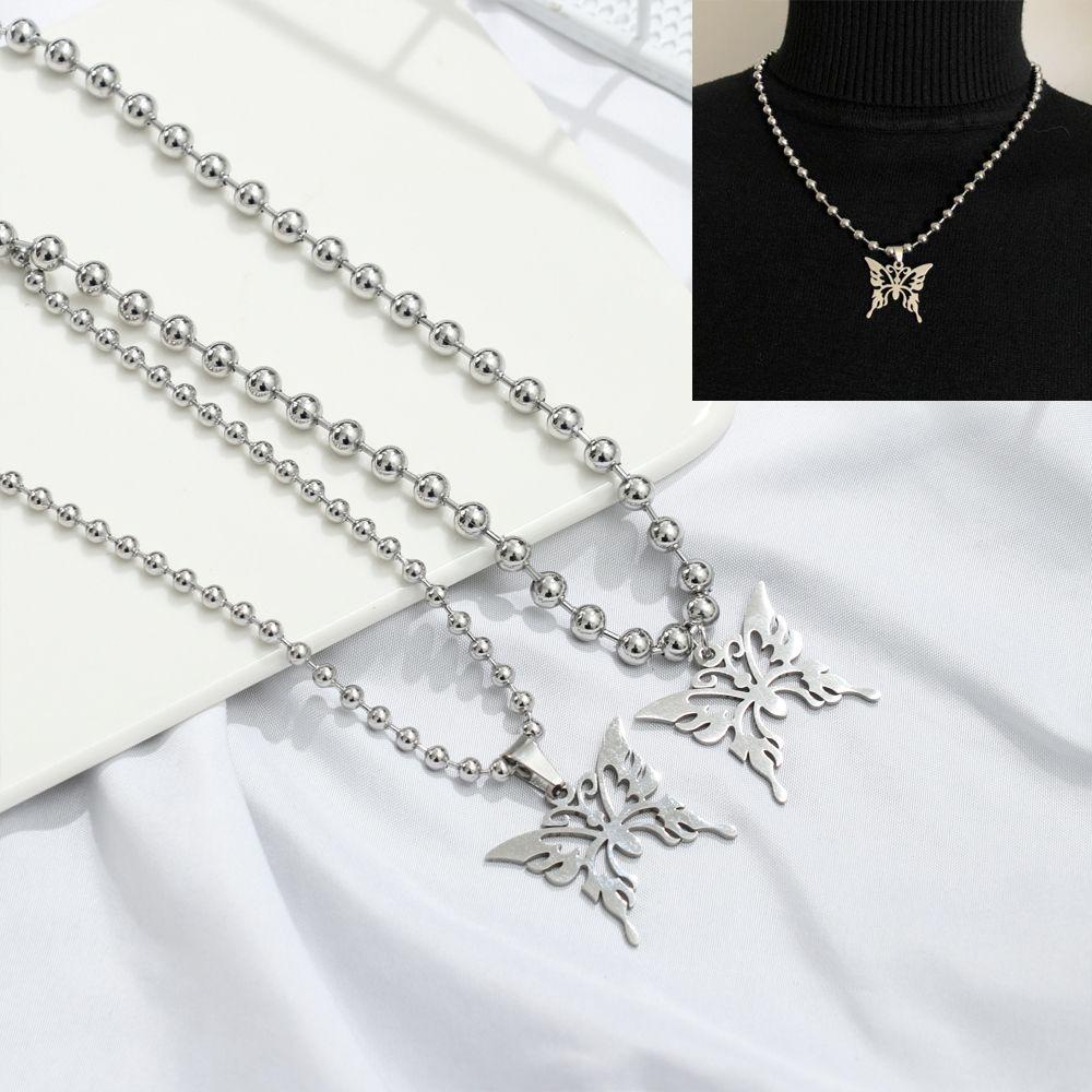 SUMU Vòng cổ Mặt Hình Bướm Bằng Thép Không Gỉ Phong Cách Boho