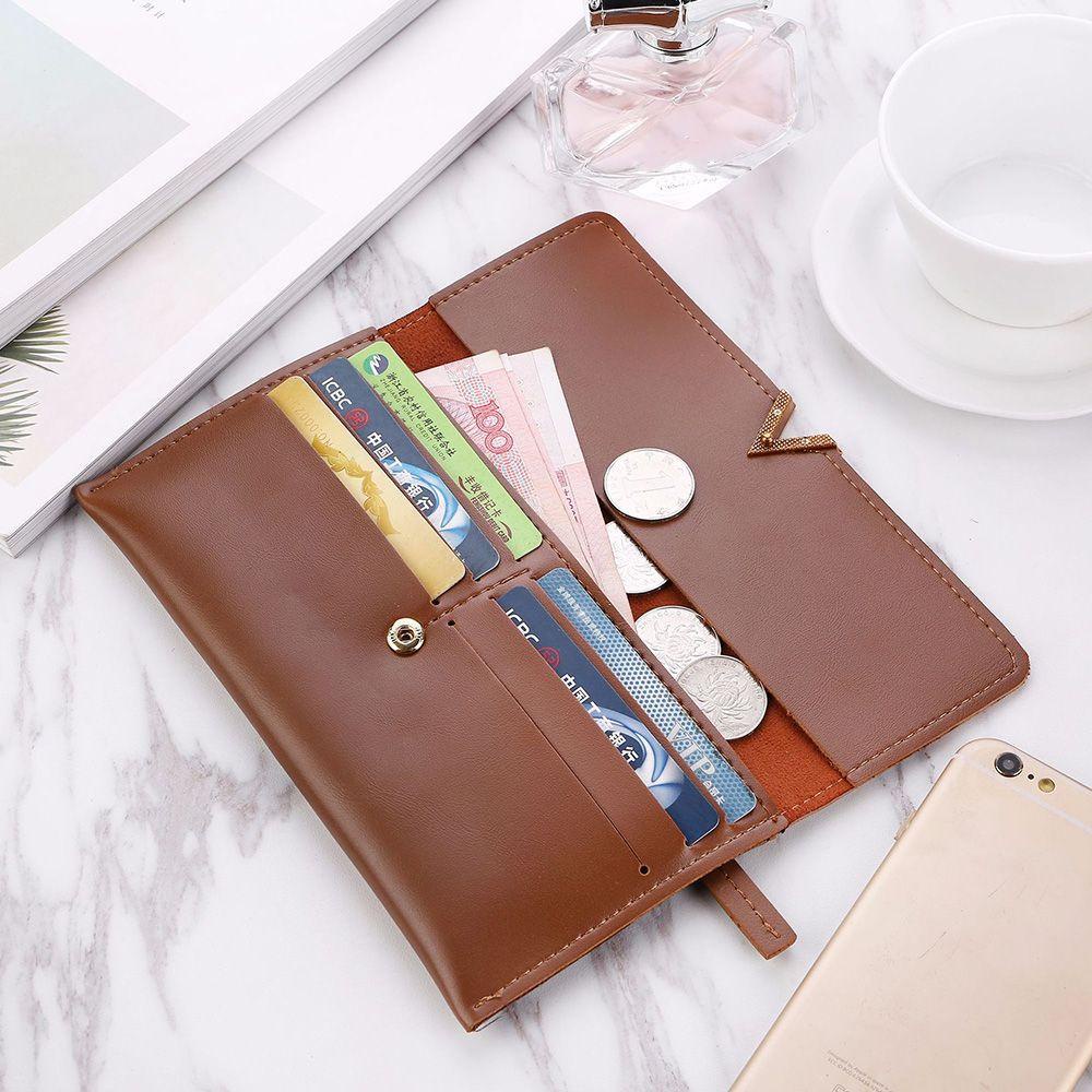 ღOKDEALSღ Hasp Moneybags Zipper Cards Holder Leather Women Wallets New Bags Purses Pocket Coin Purse Envelope Wallet/Multicolor