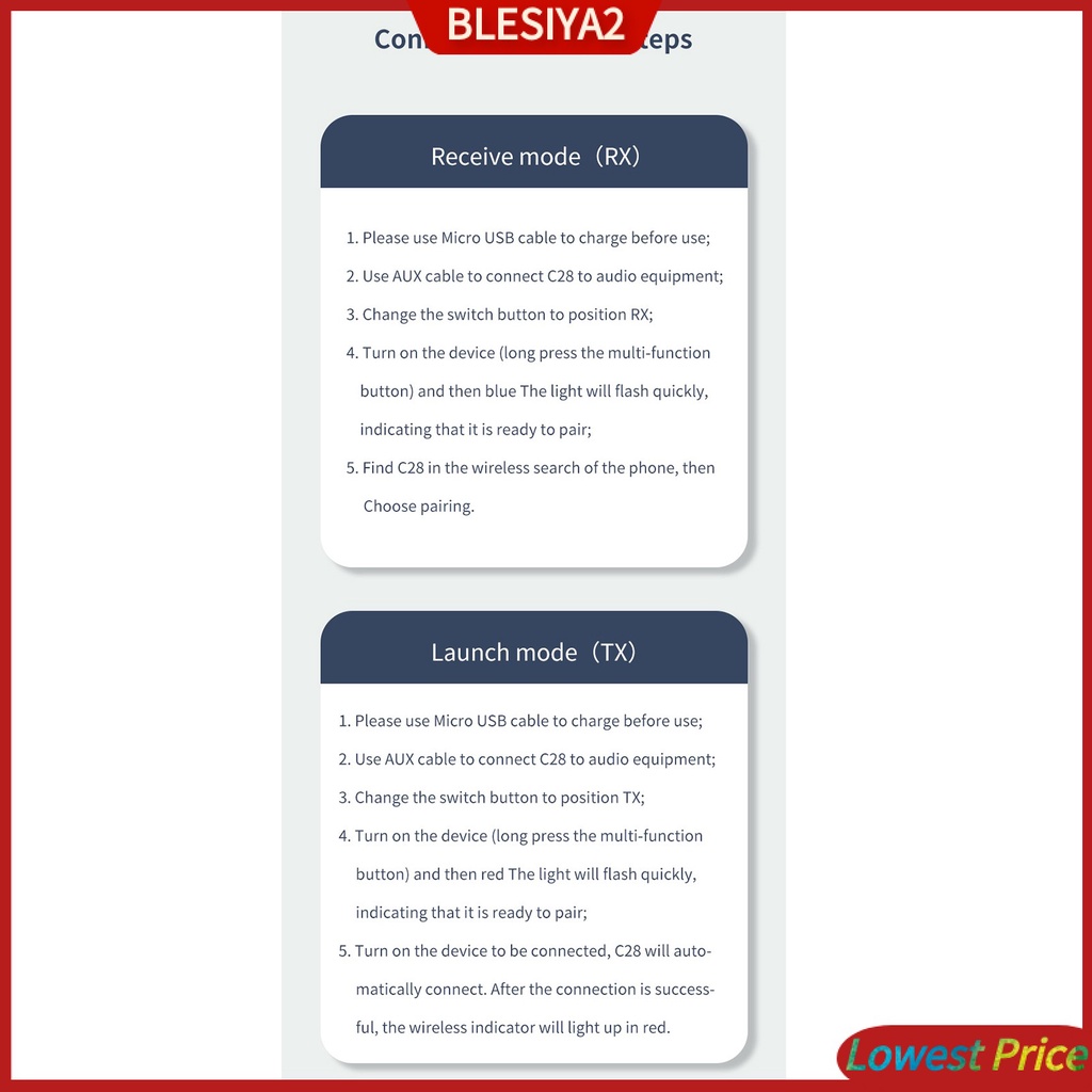 Bluetooth 5.0 Transmitter Receiver 2 IN 1 Wireless Audio 3.5mm Aux Adapter