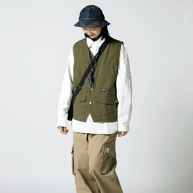 Áo Ba Lỗ Dáng Rộng Phối Nhiều Túi Phong Cách Hip Hop Thời Trang Mùa Hè Cho Nam Và Nữ size M-2XL