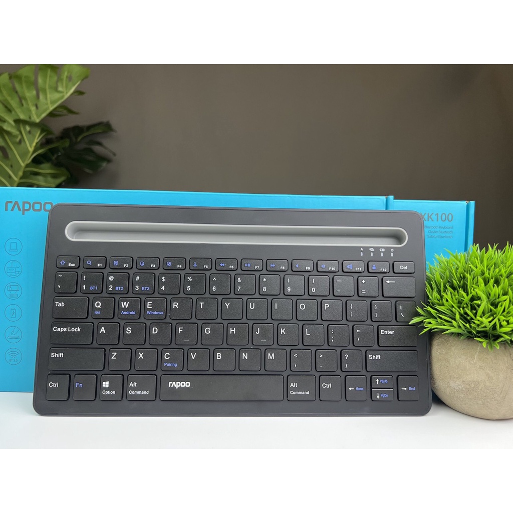 Bàn phím Bluetooth không dây kết nối 3 thiết bị điện tử Rapoo XK100 - Cam kết bảo hành đổi mới 24 tháng