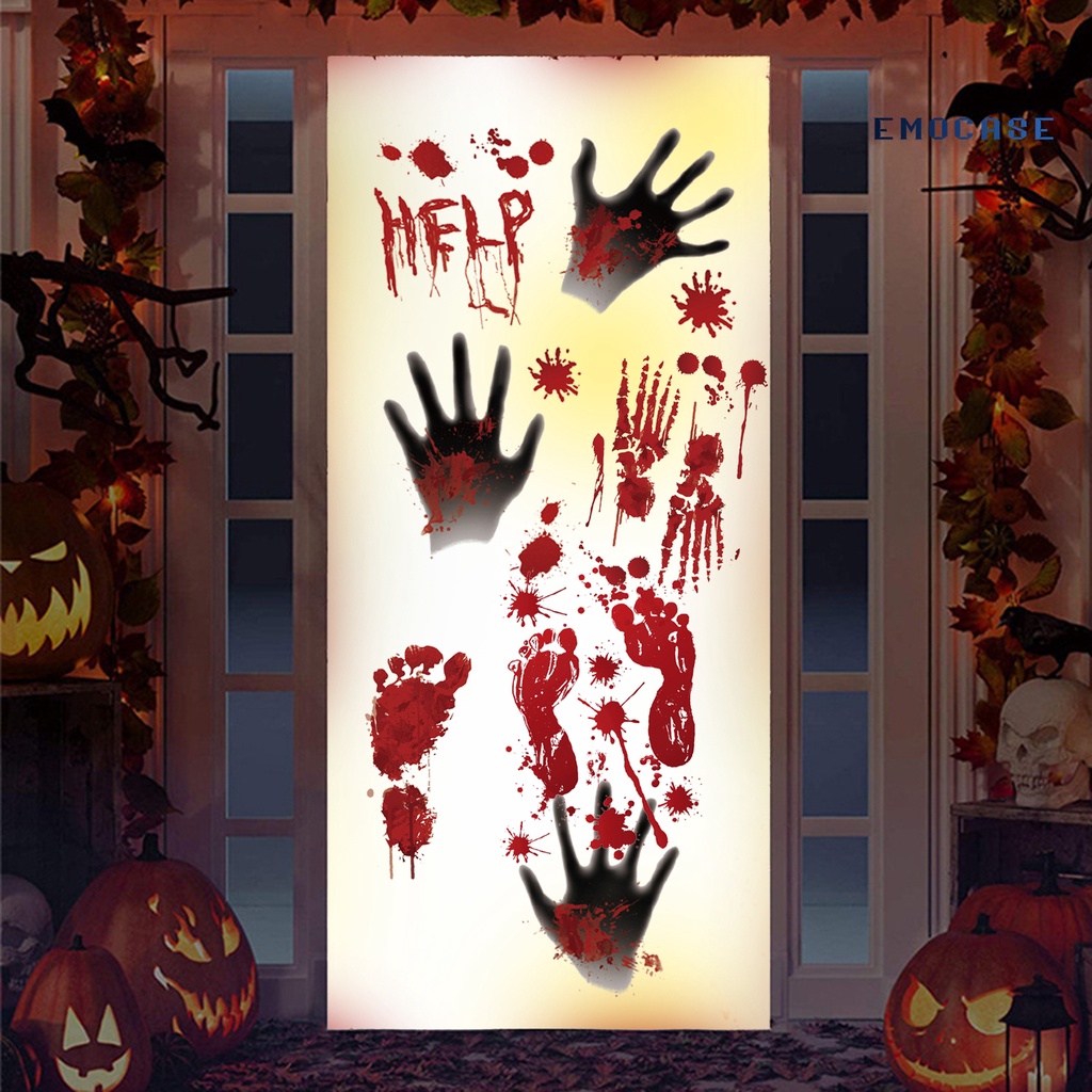 Sticker Dán Trang Trí Halloween Hình Kéo Và Búa Đẫm Máu