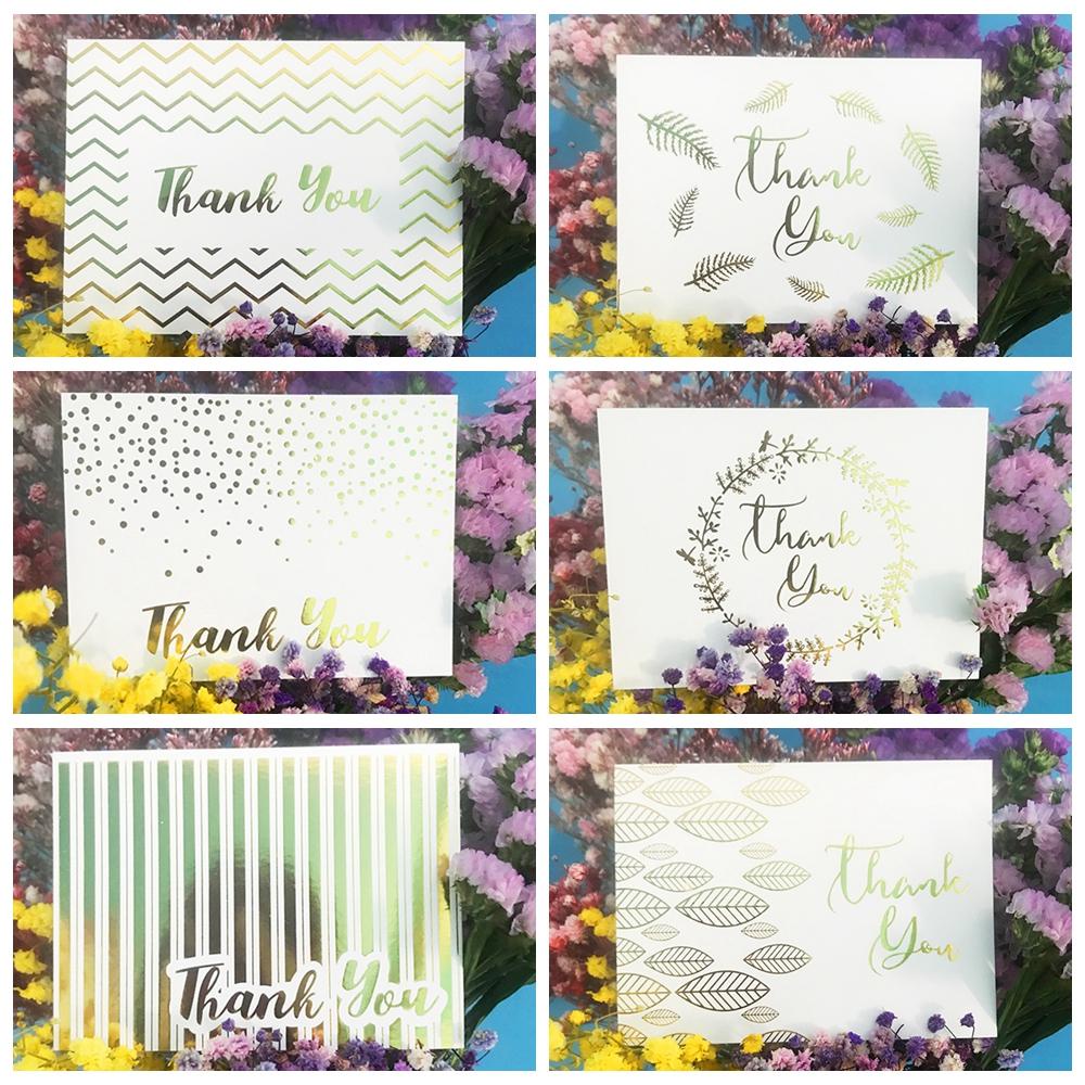 LANSEL Set 50 Tấm Thẻ Trắng In Chữ Thank You Màu Đồng Trang Trí Tiệc Cưới