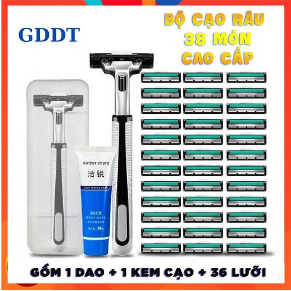 Set dao cạo râu kèm 36 đầu cạo và kem cạo râu