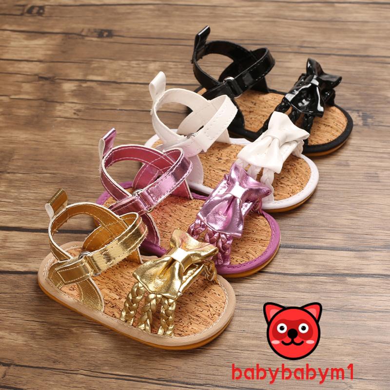 Sandal Da Đế Mềm Chống Trượt Cho Bé Gái