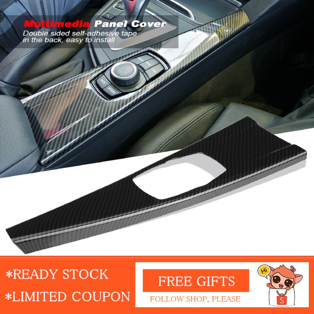 Carbon Fiber ABS Interior Multimedia Panel Cover Trim Left‑hand Driving for 3 Series F30 F34 4
