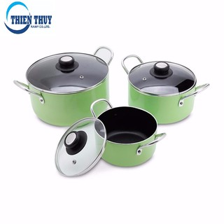 Bộ nồi nhôm không dính Rainy RN 06TT-KDX (Xanh lá cây)