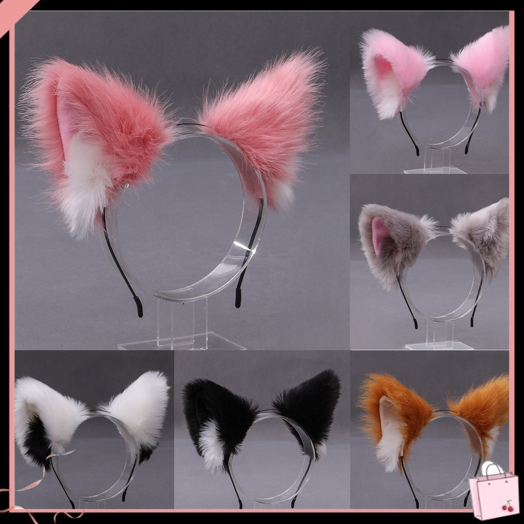 Băng Đô Tai Mèo Lông Xù Tinh Tế Dùng Hóa Trang Tiệc Tùng