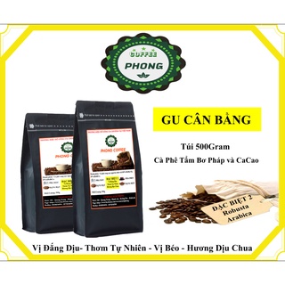 Cà Phê Robusta - ARaBiCa Rang Tẩm Bơ Pháp và CaCao Dùng Cho Pha Phin 500Gram