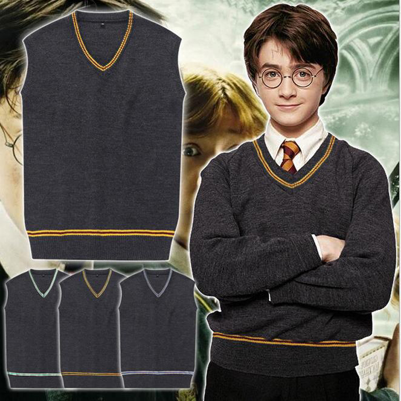 Áo Khoác Len Cổ Chữ V In Chữ Harry Potter Thời Trang